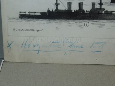 Lot 103 - F.L. BLANCHARD (BRITISH, 19TH/20TH CENTURY): The Russian fleet, 2nd June, 1905