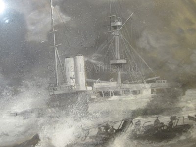Lot 97 - FRED T. JANE (BRITISH, 1865-1916): Torpedo boat 65 and H.M.S. 'Sans Pareil'