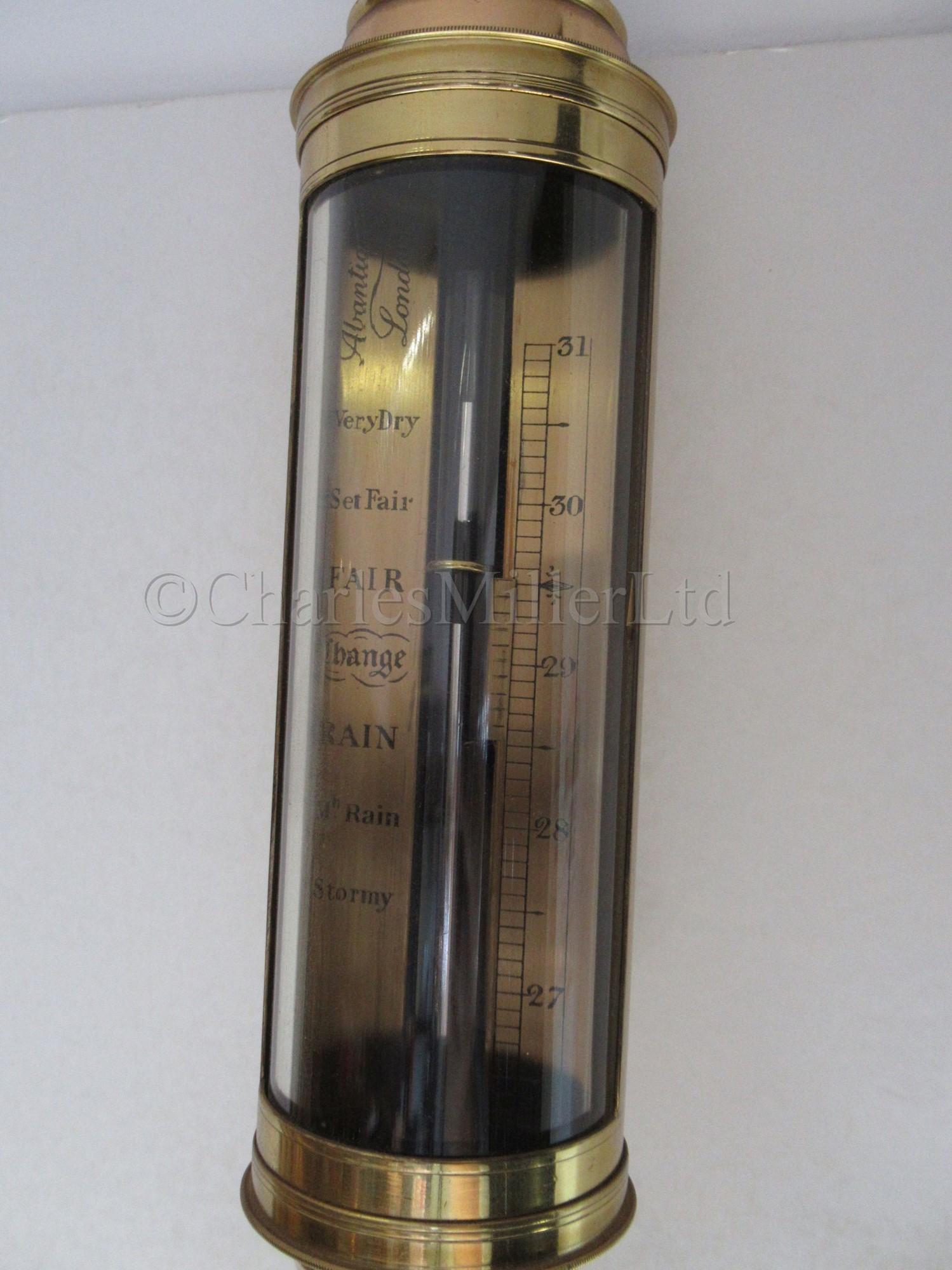 Lot 318 A MODERN BRASS MARINE BAROMETER BY ABANTIQUO,