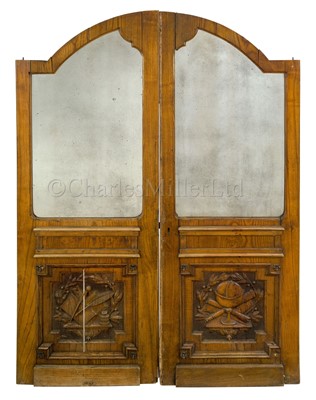 Lot 215 - A PAIR OF SALOON DOORS PROBABLY FROM A PRIVATE STEAM YACHT, CIRCA 1890