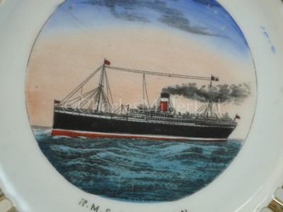 Lot 1 - An Allan Line (Royal Mail Steamers) ribbon plate, from R.M.S. 'Corsican'