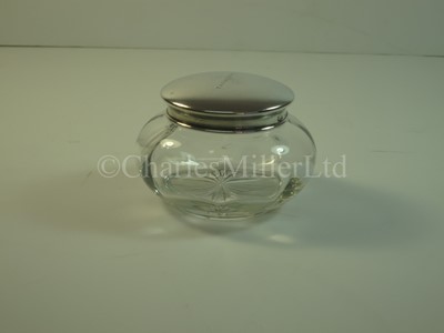 Lot 12 - A Blue Funnel Line silver lidded glass jar, from T.S.S. 'Nestor'