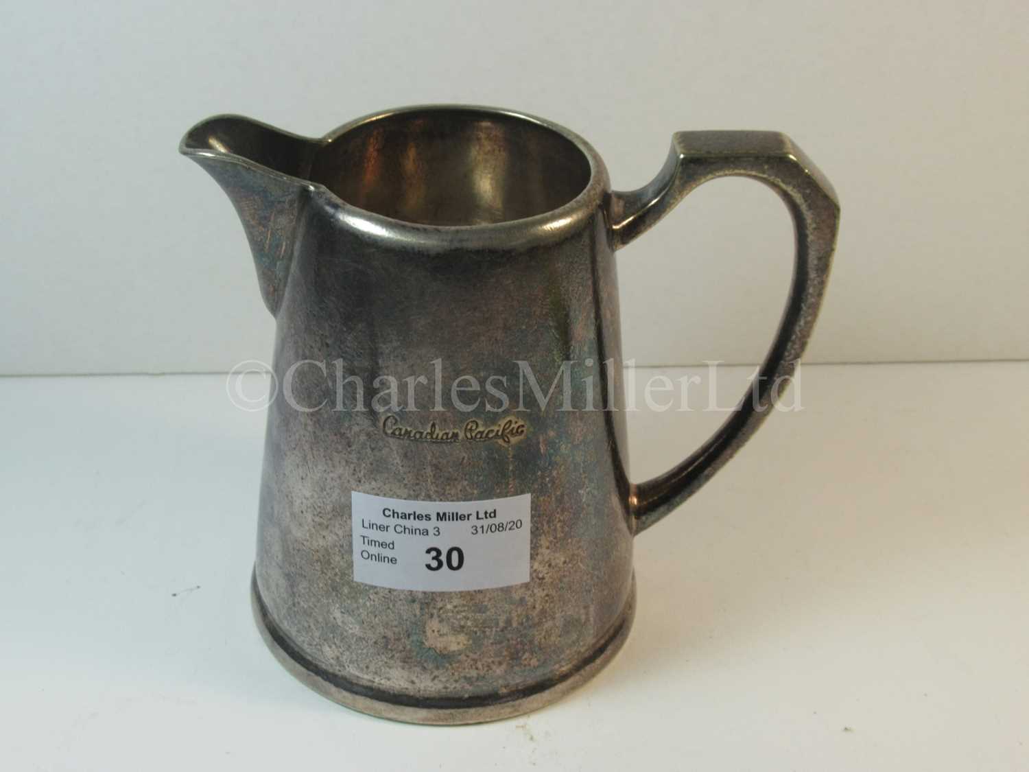 Lot 30 - A Canadian Pacific plated milk jug