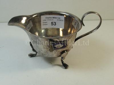 Lot 53 - An Elders & Fyffes Line souvenir plated sauce jug, from S.S. 'Carare'