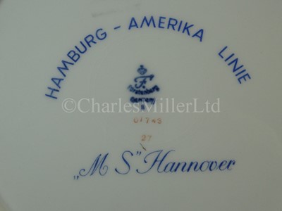 Lot 62 - A Hamburg America Line plate
