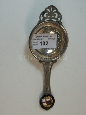 Lot 102 - A Shaw Savill Line souvenir tea strainer, from S.S. 'Southern Cross'