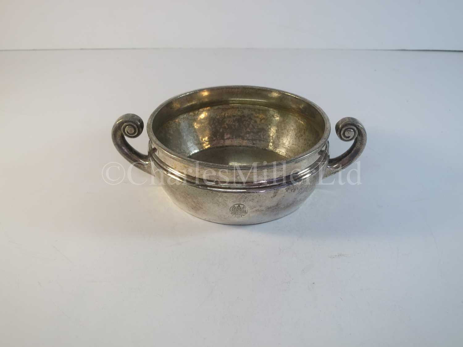 Lot 132 - A United American Line plated two-handled bowl