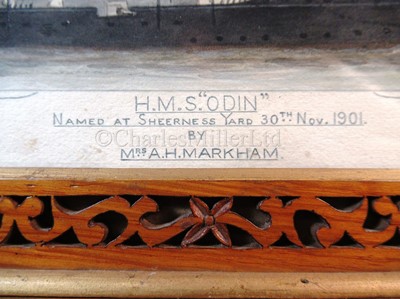 Lot 187 - THE LAUNCHING CASKET FOR H.M.S. ODIN, 1901