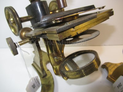 Lot 264 - A MONOCULAR MICROSCOPE BY J. SALMON, LONDON, CIRCA 1870