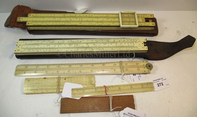 Lot 272 - Ø A FOLDING IVORY 2FT RULE, CIRCA 1900 & five others