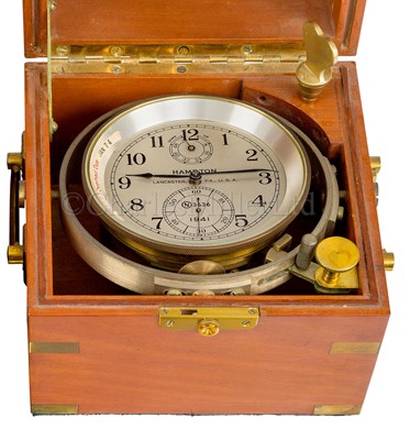 Lot 248 - A TWO-DAY MODEL 21 MARINE CHRONOMETER BY HAMILTON, LANCASTER, PA, CIRCA 1941