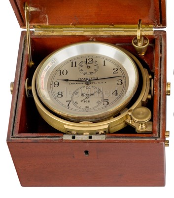 Lot 247 - A TWO-DAY MODEL 21 MARINE CHRONOMETER  BY HAMILTON, LANCASTER, PA, MID-20TH CENTURY