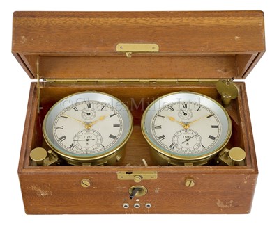 Lot 236 - A RARE TWO-DAY DOUBLE MARINE CHRONOMETER SET BY GUB GLASHÜTTE, CIRCA 1960