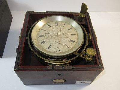 Lot 237 - A RARE TWO-DAY MARINE CHRONOMETER BY JOHN BLISS & SON, NEW YORK, CIRCA 1856