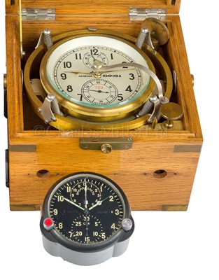 Lot 243 - A MODEL 134M RUSSIAN AIR FORCE TWO-DAY CHRONOMETER BY THE FIRST MOSCOW WATCH FACTORY, CIRCA 1960