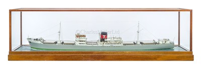 Lot 80 - A FINE WATERLINE MODEL FOR THE S.S LORD GLANELY BY BASSETT-LOWKE LTD, BUILT FOR THE ATLANTIC SHIPPING & TRADING COMPANY BY WILLIAM PICKERSGILL LTD, 1947
