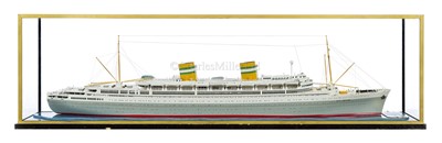 Lot 91 - A GOOD TRAVEL AGENT'S WATERLINE MODEL OF THE HOLLAND-AMERICA LINE LINER NIEUW AMSTERDAM (1937), REFITTED 1947