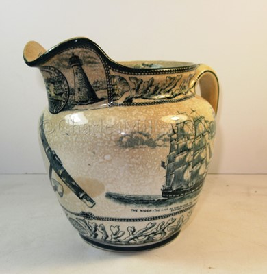 Lot 44 - AN ATTRACTIVE JUG COMMEMORATING THE NEW BEDFORDSHIRE WHALING INDUSTRY, CIRCA 1907