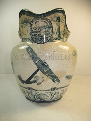 Lot 44 - AN ATTRACTIVE JUG COMMEMORATING THE NEW BEDFORDSHIRE WHALING INDUSTRY, CIRCA 1907