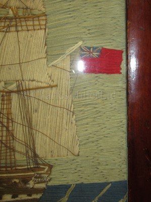 Lot 111 - A 19TH CENTURY SAILOR'S WOOLWORK PICTURE