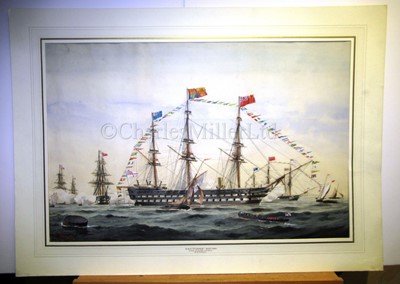 Lot 176 - WILLIAM MACKENZIE THOMSON (BRITISH, FL. 1870-1892); The Queen's Birthday, a visit to H.M.S. 'St George'