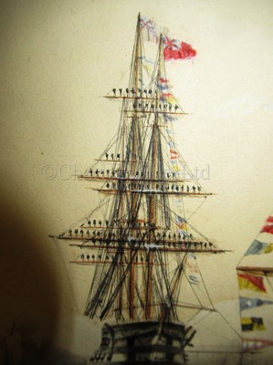Lot 176 - WILLIAM MACKENZIE THOMSON (BRITISH, FL. 1870-1892); The Queen's Birthday, a visit to H.M.S. 'St George'