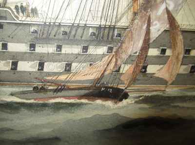 Lot 176 - WILLIAM MACKENZIE THOMSON (BRITISH, FL. 1870-1892); The Queen's Birthday, a visit to H.M.S. 'St George'
