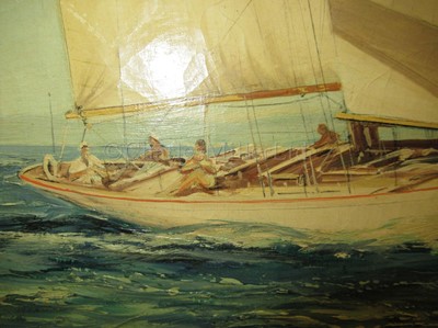 Lot 51 - M.G. FREIDRICH (GERMAN, 19TH/20TH CENTURY): Racing off Cape Cod