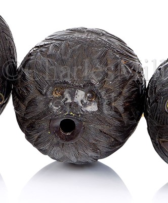 Lot 123 - A 19TH CENTURY CARVED COCONUT BUGBEAR
