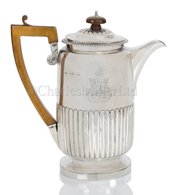 Lot 169 - A SILVER SEA-GOING HOT WATER POT FROM THE SERVICE OF ADMIRAL SIR ROBERT TRISTRAM RICKETTS BT