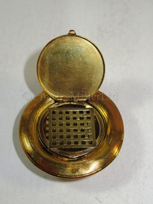 Lot 173 - OF NELSON/HARDY INTEREST; A GOLD AND ENAMEL PENDANT VINAIGRETTE IN THE FORM OF A SAILOR'S SENNIT HAT