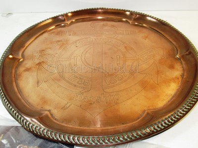 Lot 156 - A 19TH CENTURY SALVER MADE FROM FOUDROYANT COPPER