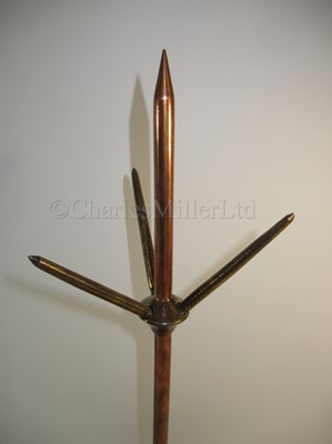 Lot 284 - A COPPER AND BRASS LIGHTNING CONDUCTOR, CIRCA 1900