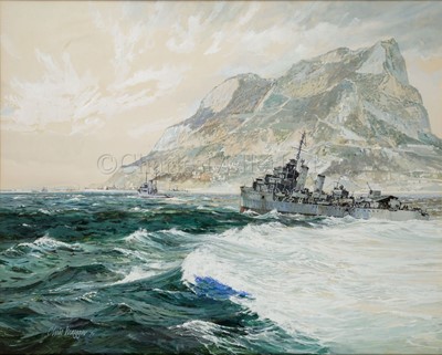 Lot 212 - CHRISTOPHER MAYGER (BRITISH, 1919-1994): Limping back to GIb (1942)