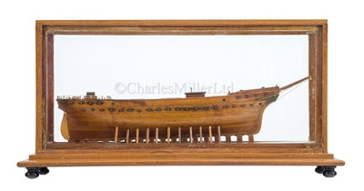Lot 2 - A WELL-PRESENTED SHIPWRIGHT'S MODEL OF A THREE-MASTED CLIPPER SHIP, LATE 19TH CENTURY