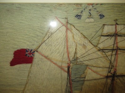 Lot 25 - A 19TH CENTURY SAILOR'S WOOLWORK PICTURE