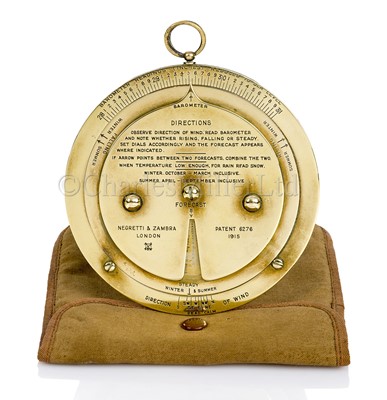 Lot 280 - A NEGRETTI & ZAMBRA 1915 PATENT WEATHER FORECASTER