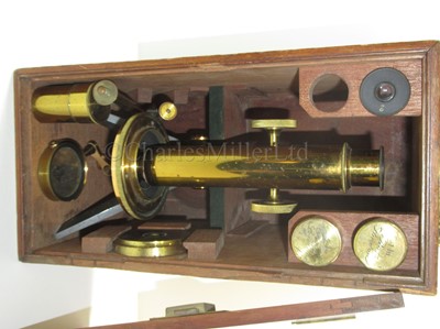 Lot 262 - A LATE 19TH CENTURY MONOCULAR MICROSCOPE BY ROSS, LONDON