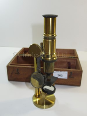 Lot 262 - A LATE 19TH CENTURY MONOCULAR MICROSCOPE BY ROSS, LONDON