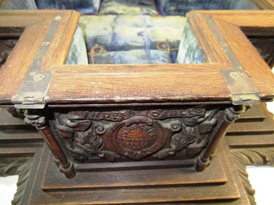 Lot 186 - THE LAUNCHING CASKET FOR THE BATTLECRUISER H.M.S. INDEFATIGABLE, 1909