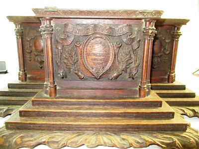 Lot 186 - THE LAUNCHING CASKET FOR THE BATTLECRUISER H.M.S. INDEFATIGABLE, 1909