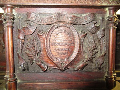Lot 186 - THE LAUNCHING CASKET FOR THE BATTLECRUISER H.M.S. INDEFATIGABLE, 1909