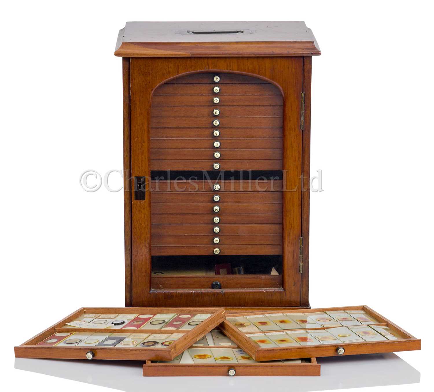 Lot 266 - A CABINET OF MICROSCOPE SLIDES