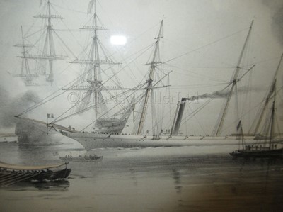 Lot 175 - AFTER SIR OSWALD WALTERS BRIERLY (BRITISH, 1817-1894); Helsingfors and Sweaborg; English and French Screw Line Battleships At Anchor