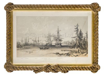 Lot 175 - AFTER SIR OSWALD WALTERS BRIERLY (BRITISH, 1817-1894); Helsingfors and Sweaborg; English and French Screw Line Battleships At Anchor