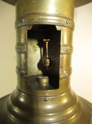 Lot 50 - A NOVELTY BRASS AND GLASS LIGHTHOUSE CLOCK, PROBABLY FRENCH, CIRCA 1880