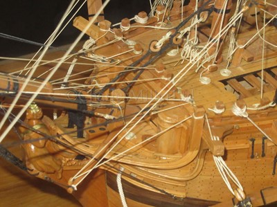 Lot 107 - A FINE 1:64 SCALE MODEL OF THE 50-GUN SHIP H.M.S. ISIS, 1774