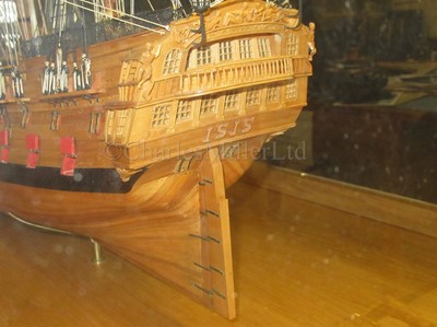 Lot 107 - A FINE 1:64 SCALE MODEL OF THE 50-GUN SHIP H.M.S. ISIS, 1774