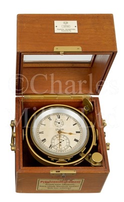 Lot 343 - A TWO-DAY MARINE CHRONOMETER BY G.U.B. GLASHÜTTE, CIRCA 1976