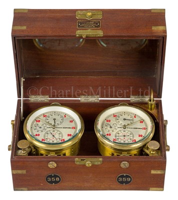 Lot 341 - A TWO-DAY DOUBLE MARINE CHRONOMETER SET BY KIROV